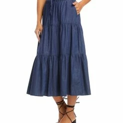 Karen Kane women Tiered Midi Skirt in Denim Blue -Cheap Karen Kane Store 0949cef75ed04a79b6b422a9b943f7e9 1315bb0a f5f4 468c 806d b0d1fe8dd9f3 1080x