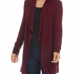 Karen Kane Womens Drape Front Open Cardigan Sweater