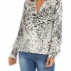 Karen Kane Womens Blouse Dressy Button-Down Top