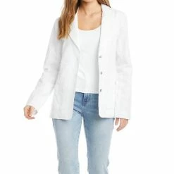 Karen Kane women Eyelet Blazer in Off White