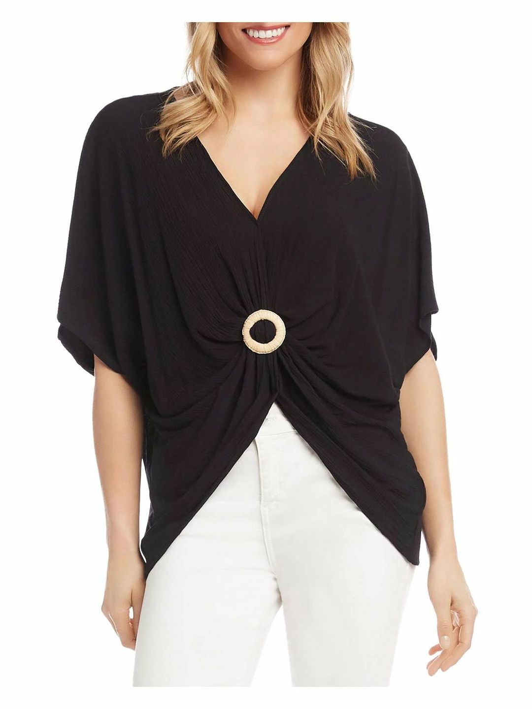 Karen Kane Rattan Womens Twist V-Neck Blouse 5 Karen Kane Rattan Womens Twist V-Neck Blouse - Image 3