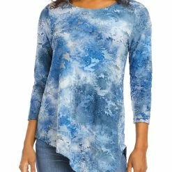 Karen Kane Womens Burnout Textured Blouse