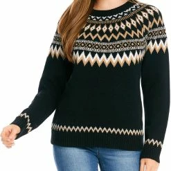 Karen Kane Running Wild Womens Printed Crewneck Pullover Sweater