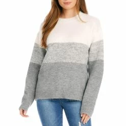 Karen Kane Womens Colorblock Knit Pullover Sweater