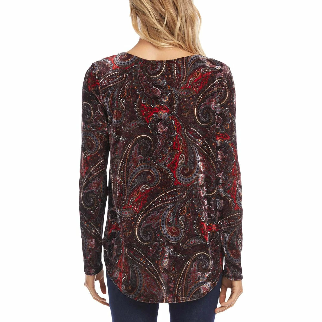 Karen Kane Womens Velvet Printed Pullover Top 4 Karen Kane Womens Velvet Printed Pullover Top - Image 2