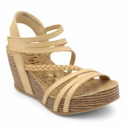 Blowfish women Heidi Dyecut Wedge Sandal in Dune