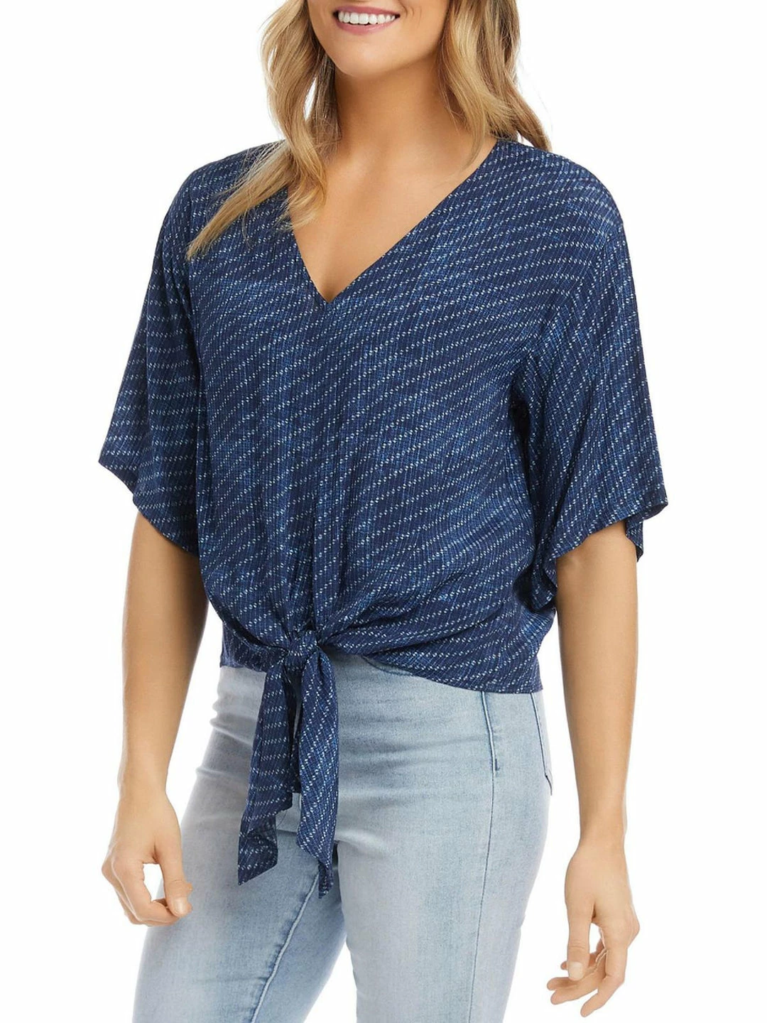 Karen Kane Womens Printed Tie Front Dress Top 3 Karen Kane Womens Printed Tie Front Dress Top