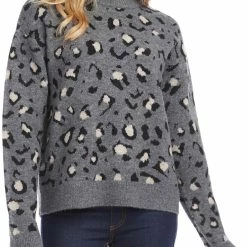 Karen Kane Night Lights Womens Animal Print Crewneck Pullover Sweater