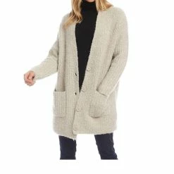 Karen Kane women Grandpa Cardigan in Beige