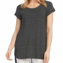 Karen Kane Casablanca Womens Striped Contrast Shirttail T-Shirt