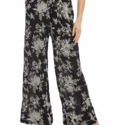 Karen Kane Casablanca Womens Embroidered Pocketed Wide Leg Pants