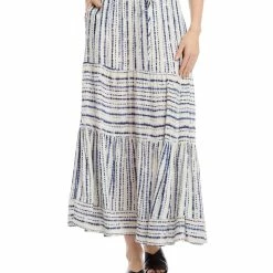 Karen Kane Womens Tiered Boho Midi Skirt