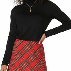 Karen Kane Running Wild Womens Plaid Short Mini Skirt