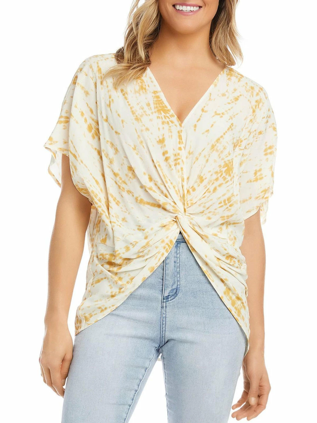 Karen Kane Womens Twist Front Front Slit Blouse 3 Karen Kane Womens Twist Front Front Slit Blouse