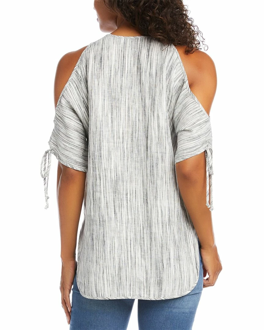 women Karen Kane Cold-Shoulder Tie Sleeve Linen Top 4 women Karen Kane Cold-Shoulder Tie Sleeve Linen Top - Image 2