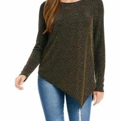 Karen Kane Running Wild Womens Metallic Party Top