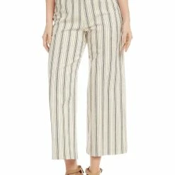 Karen Kane Womens Striped Wide Leg Cropped Pants