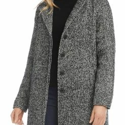 Karen Kane Womens Tweed Cold Weather Overcoat