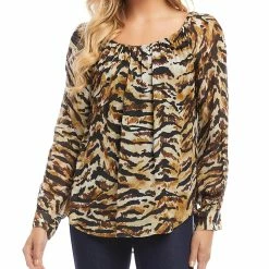 women KAREN KANE CUFF SLEEVE PEASANT TOP