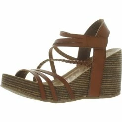 Blowfish Malibu Heidi Womens Leather Strappy Wedge Sandals