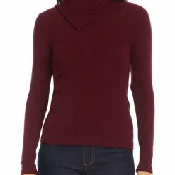 Karen Kane Womens Ribbed Stretch Turtleneck Top