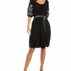 women Karen Kane Embroidered Tiered Dress