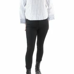 Karen Kane Womens Linen Boat Neck Blouse