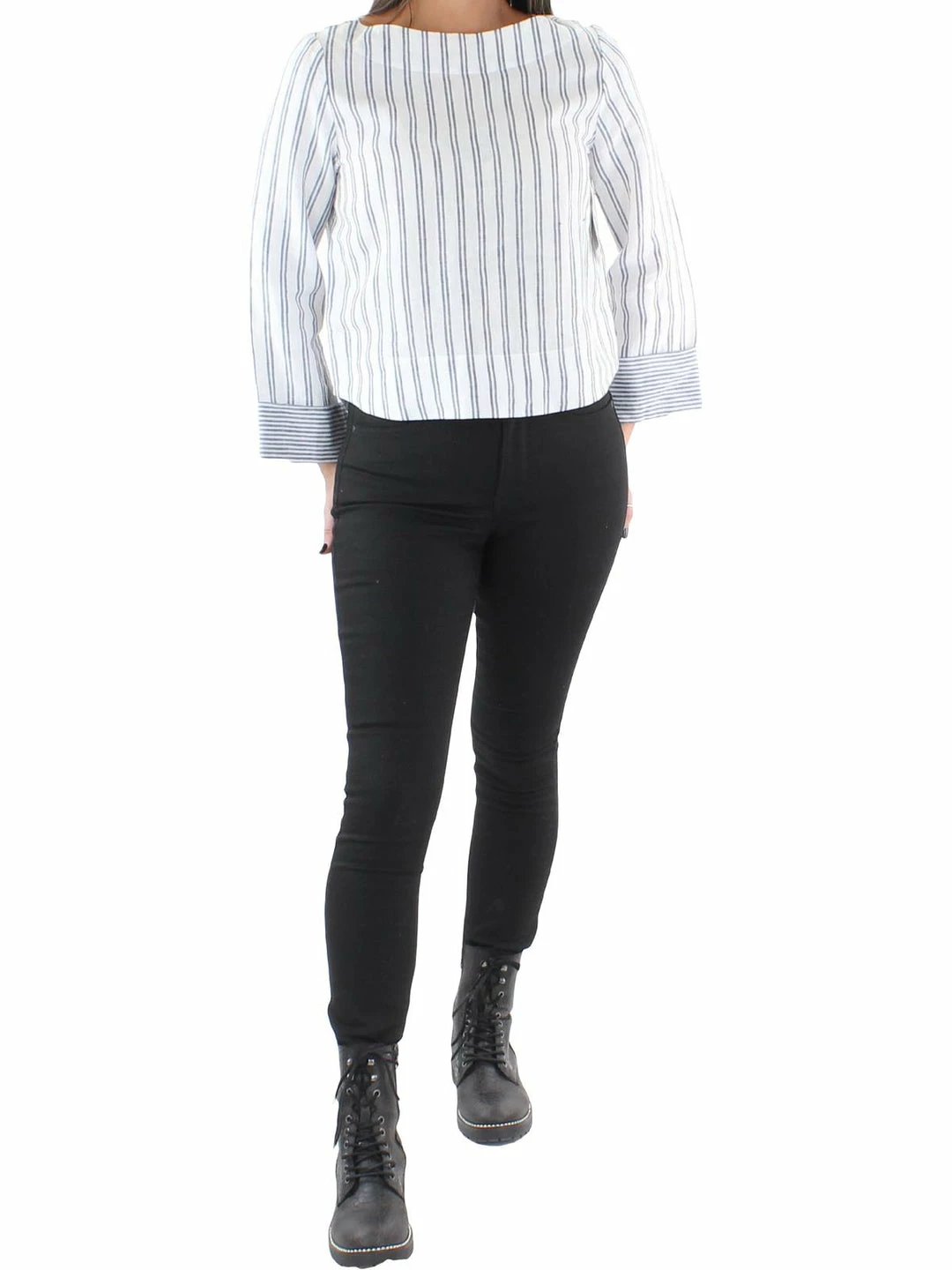 Karen Kane Womens Linen Boat Neck Blouse 3 Karen Kane Womens Linen Boat Neck Blouse