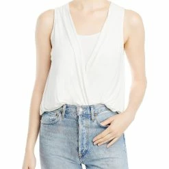 Karen Kane Womens Layered Drape Front Blouse