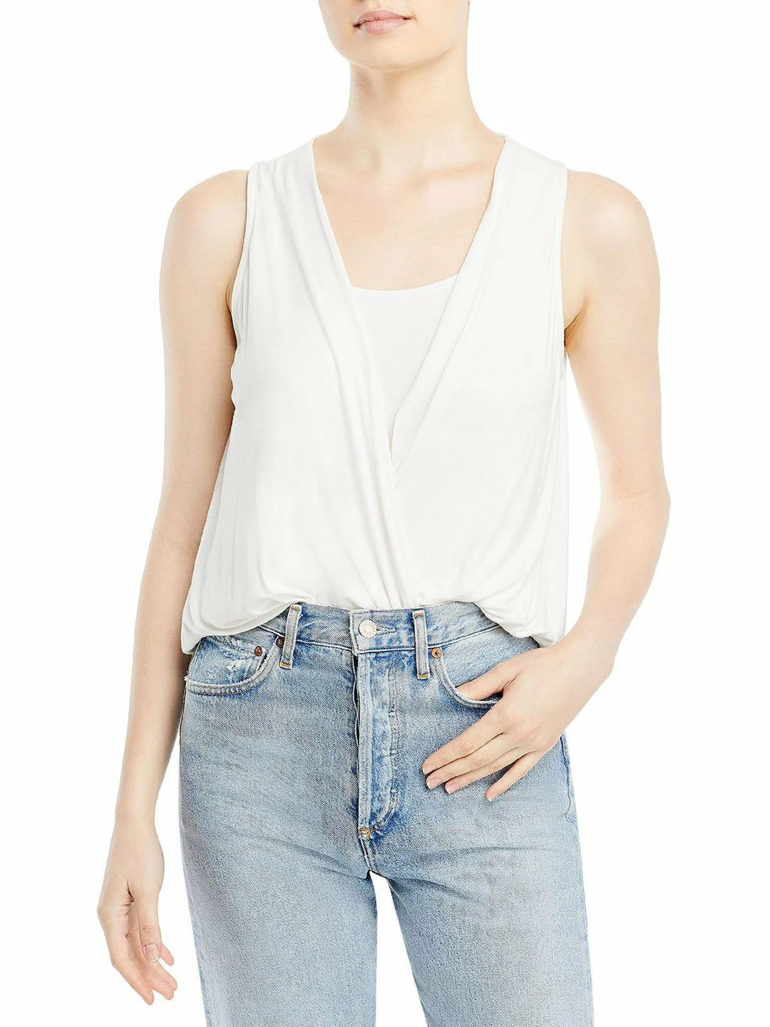 Karen Kane Womens Layered Drape Front Blouse 3 Karen Kane Womens Layered Drape Front Blouse