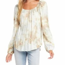 Karen Kane women Peasant Top In Tie-Dye