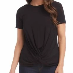 Karen Kane Womens Twist Front Scoop Neck Pullover Top