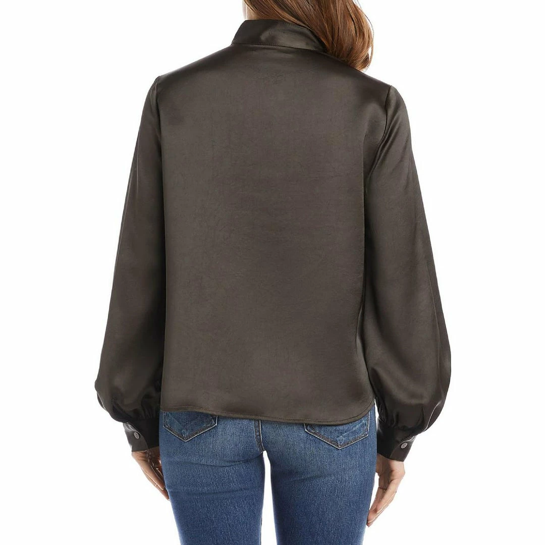 Karen Kane Womens Satin Mandarin Collar Blouse 4 Karen Kane Womens Satin Mandarin Collar Blouse - Image 2